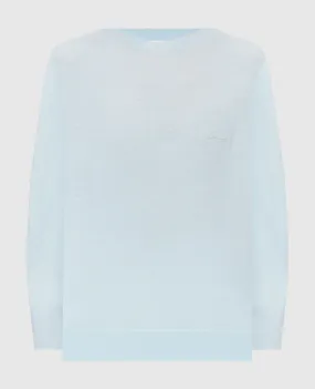 Peserico Blue wool jumper with logo