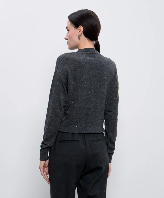 Peserico Gray jumper with wool and lurex