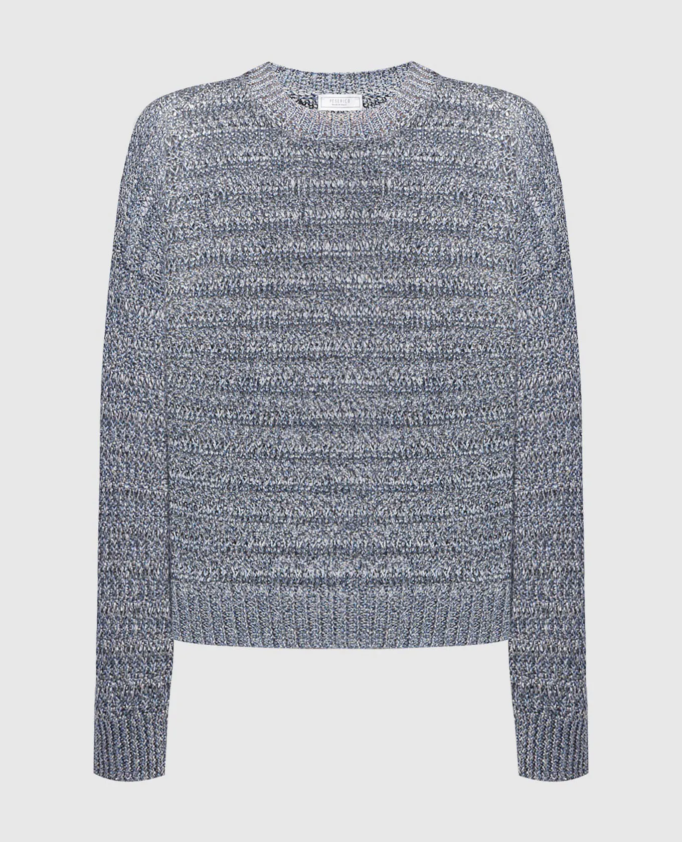 Peserico Gray openwork jumper with linen