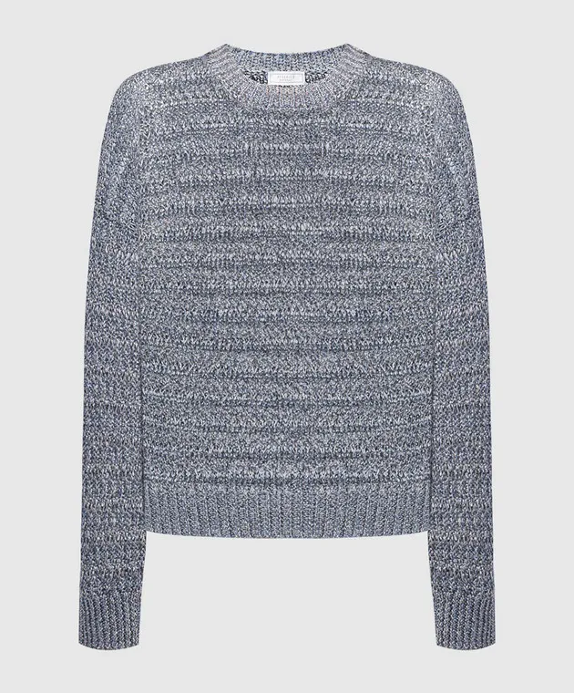 Peserico Gray openwork jumper with linen