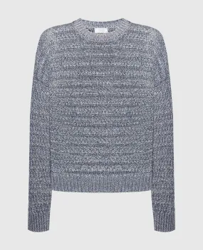 Peserico Gray openwork jumper with linen