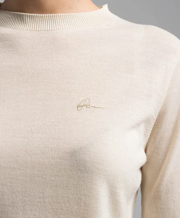 Peserico Yellow wool jumper with logo