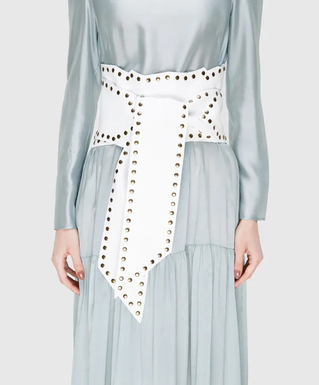 Philosophy di Lorenzo Serafini White leather belt