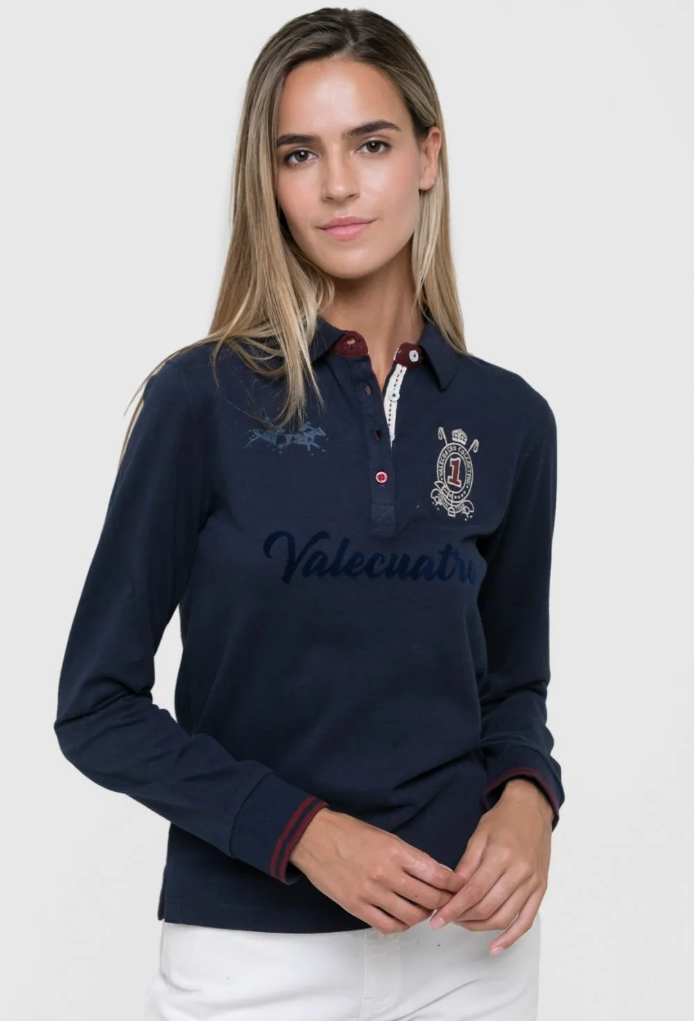 Polo de mujer modelo polo team color azul marino