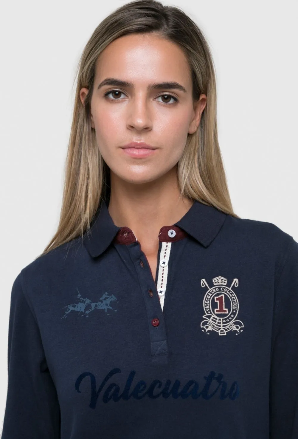 Polo de mujer modelo polo team color azul marino