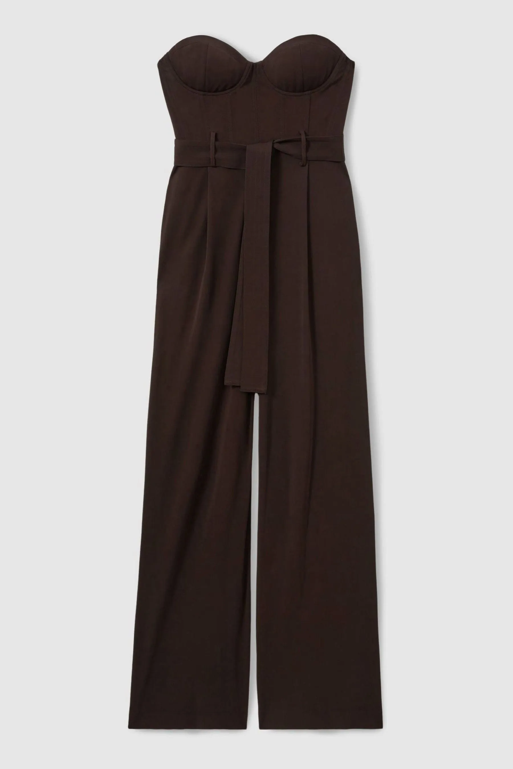 Reiss Estel Atelier Strapless Crepe Bustier Jumpsuit