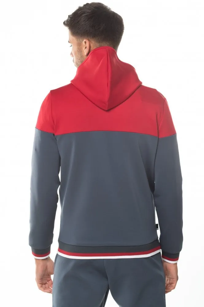 RIBBED FULL ZIP POLY TRACK TOP WITH HOOD ANTHRACITE/ SKI PATROL