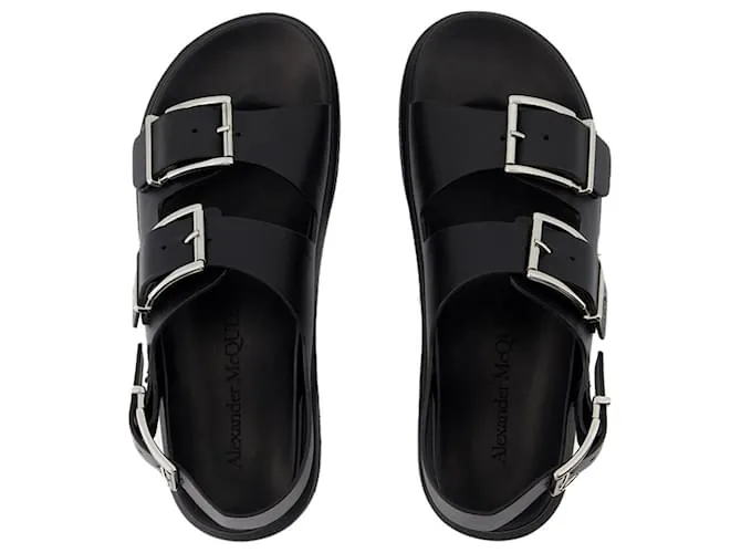 Sandalias Seal - Alexander McQueen - piel de becerro - Negro 