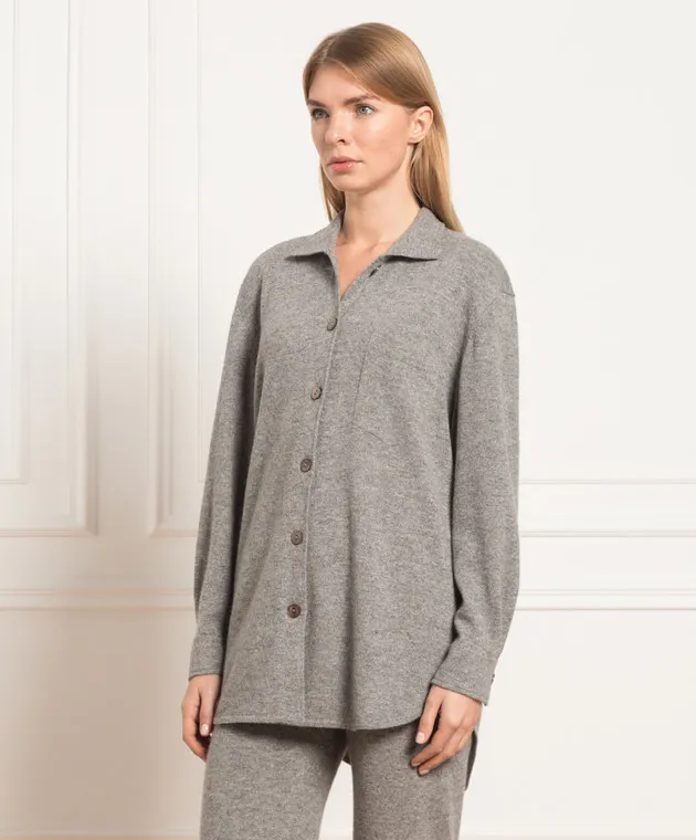 Simonetta Ravizza Betulla gray cashmere cardigan