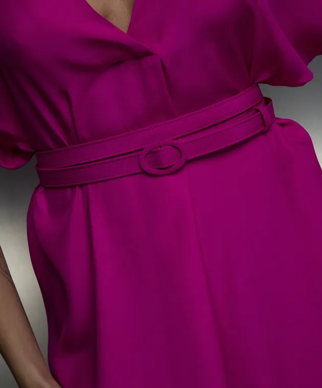 Simonetta Ravizza SIMETO pink silk dress with belt