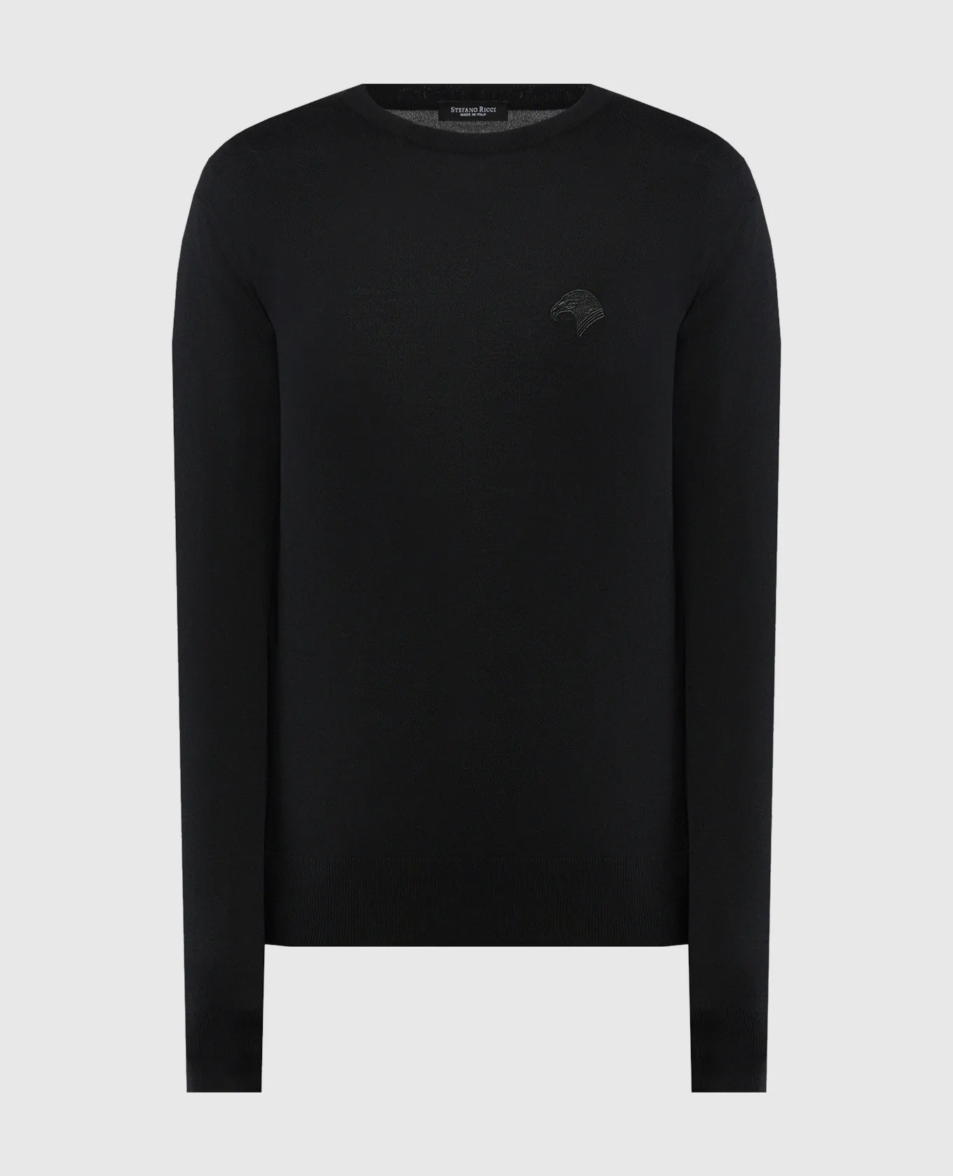 Stefano Ricci Black wool jumper with logo