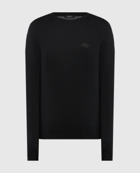 Stefano Ricci Black wool jumper with logo