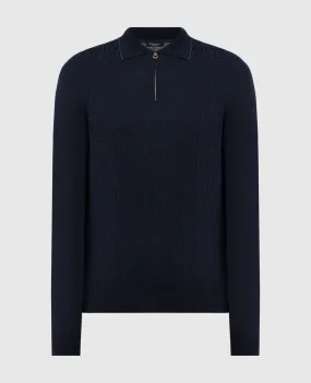 Stefano Ricci Blue wool and silk jumper with a textured pattern