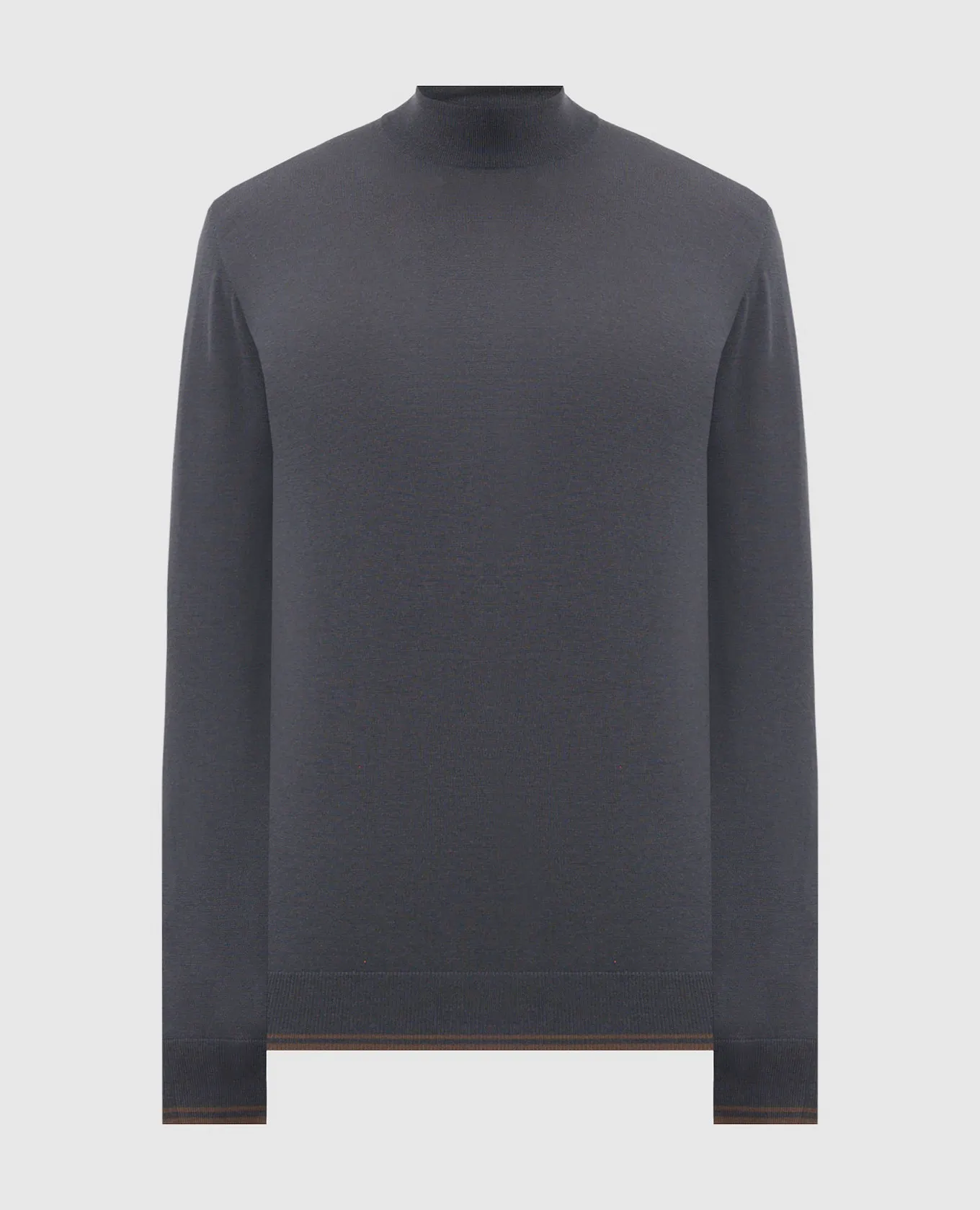 Stefano Ricci Blue wool jumper with logo embroidery