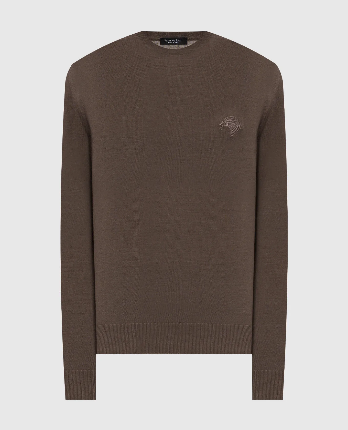 Stefano Ricci Brown wool jumper with logo