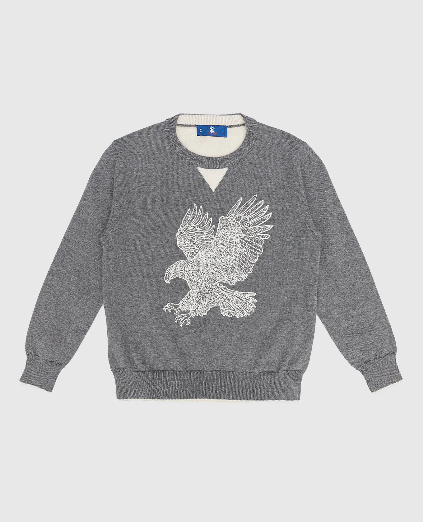 Stefano Ricci Children's gray wool jumper with logo embroidery