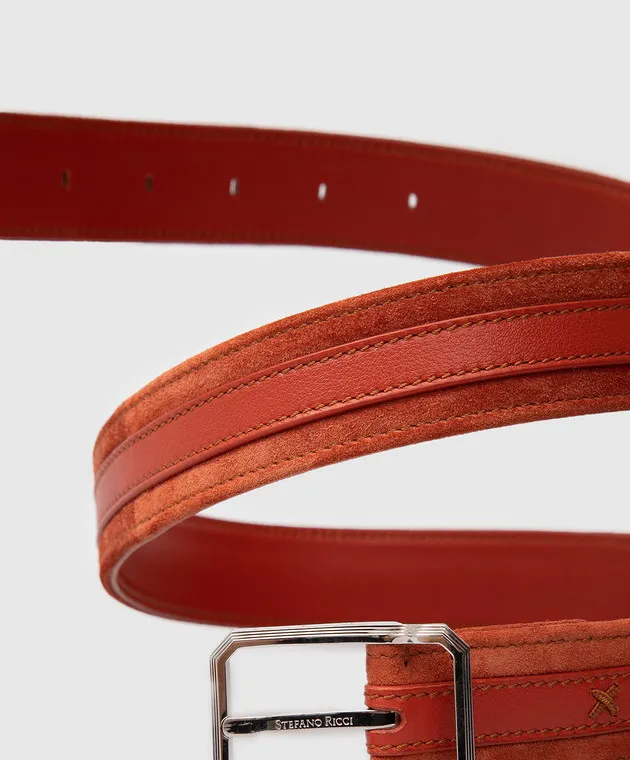 Stefano Ricci Children's orange suede belt