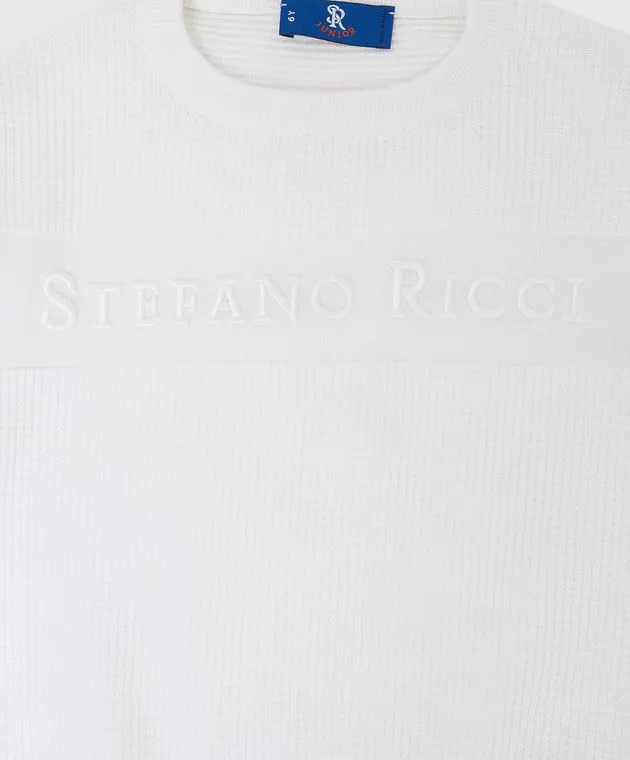 Stefano Ricci Children's white jumper with logo