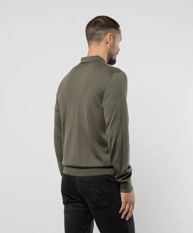 Stefano Ricci Green jumper made of cashmere and silk in a textured pattern