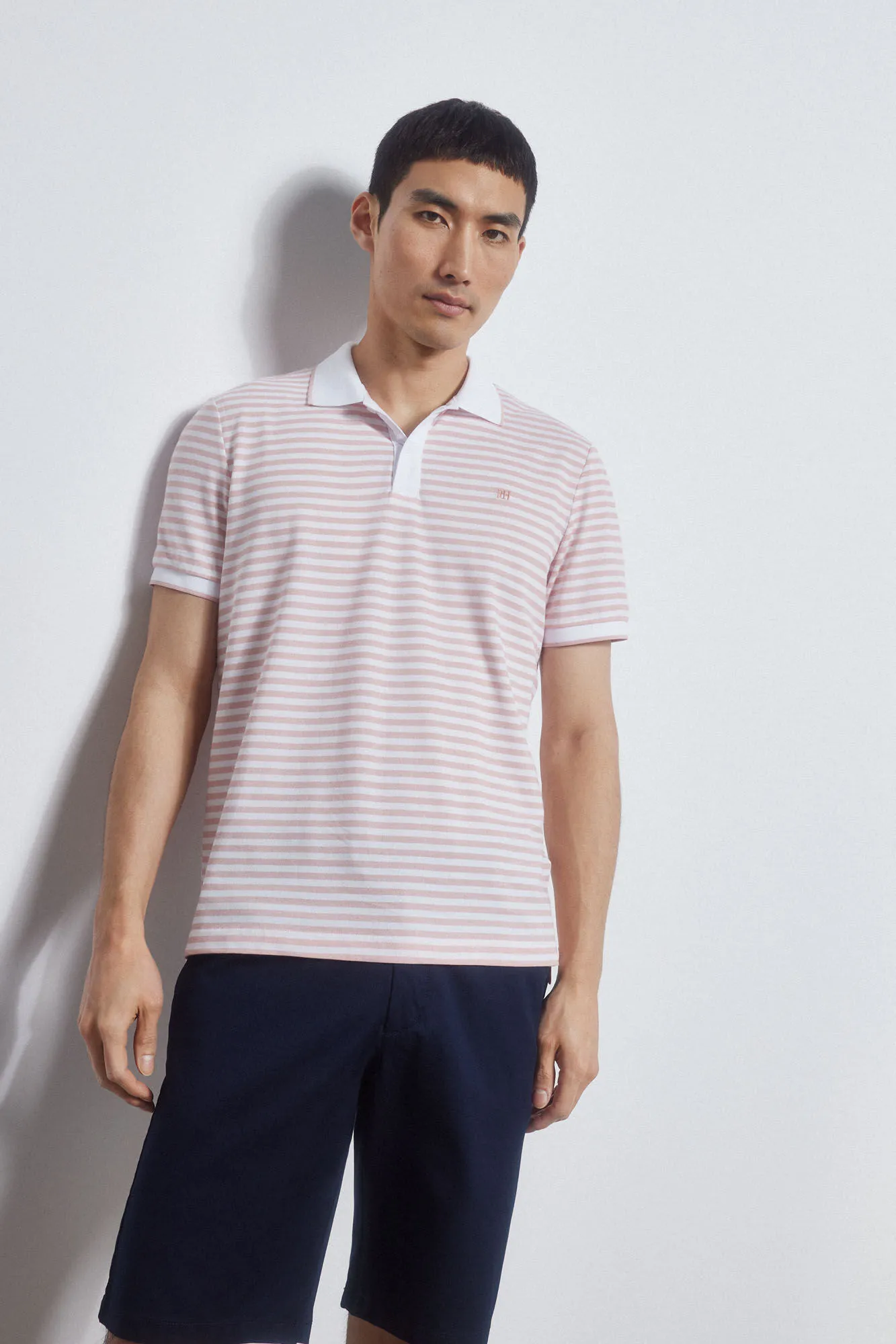 Striped tipped polo shirt