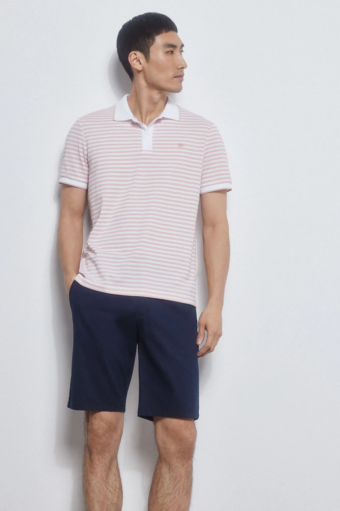 Striped tipped polo shirt