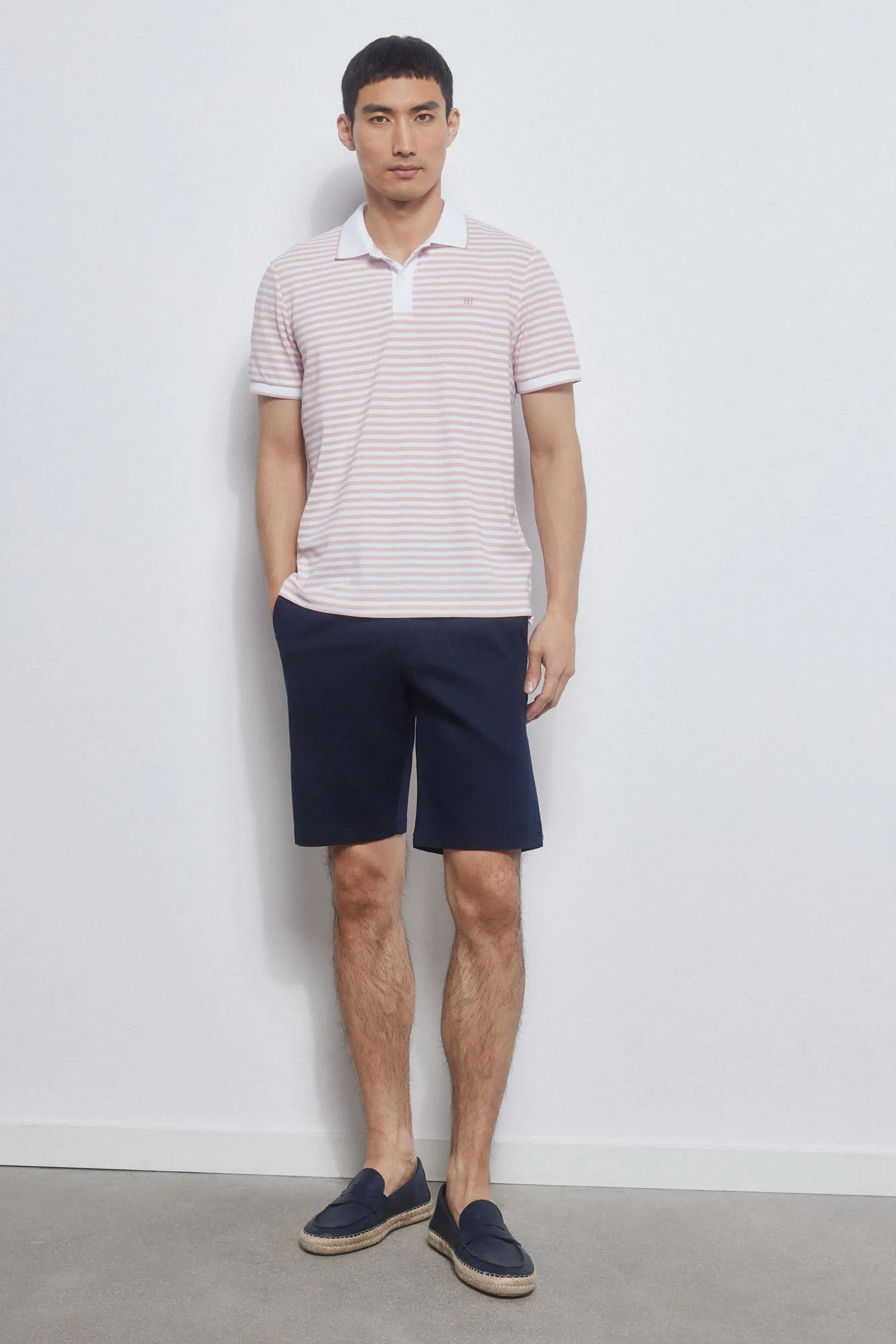 Striped tipped polo shirt