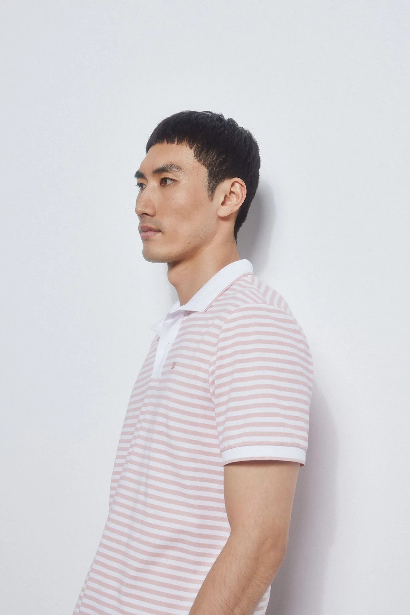 Striped tipped polo shirt