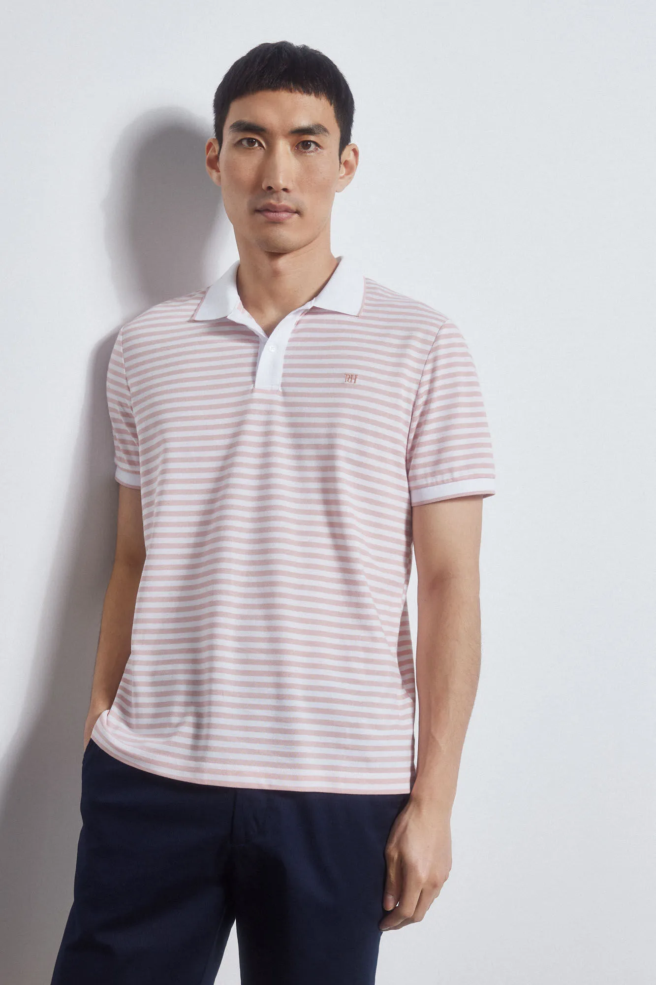 Striped tipped polo shirt