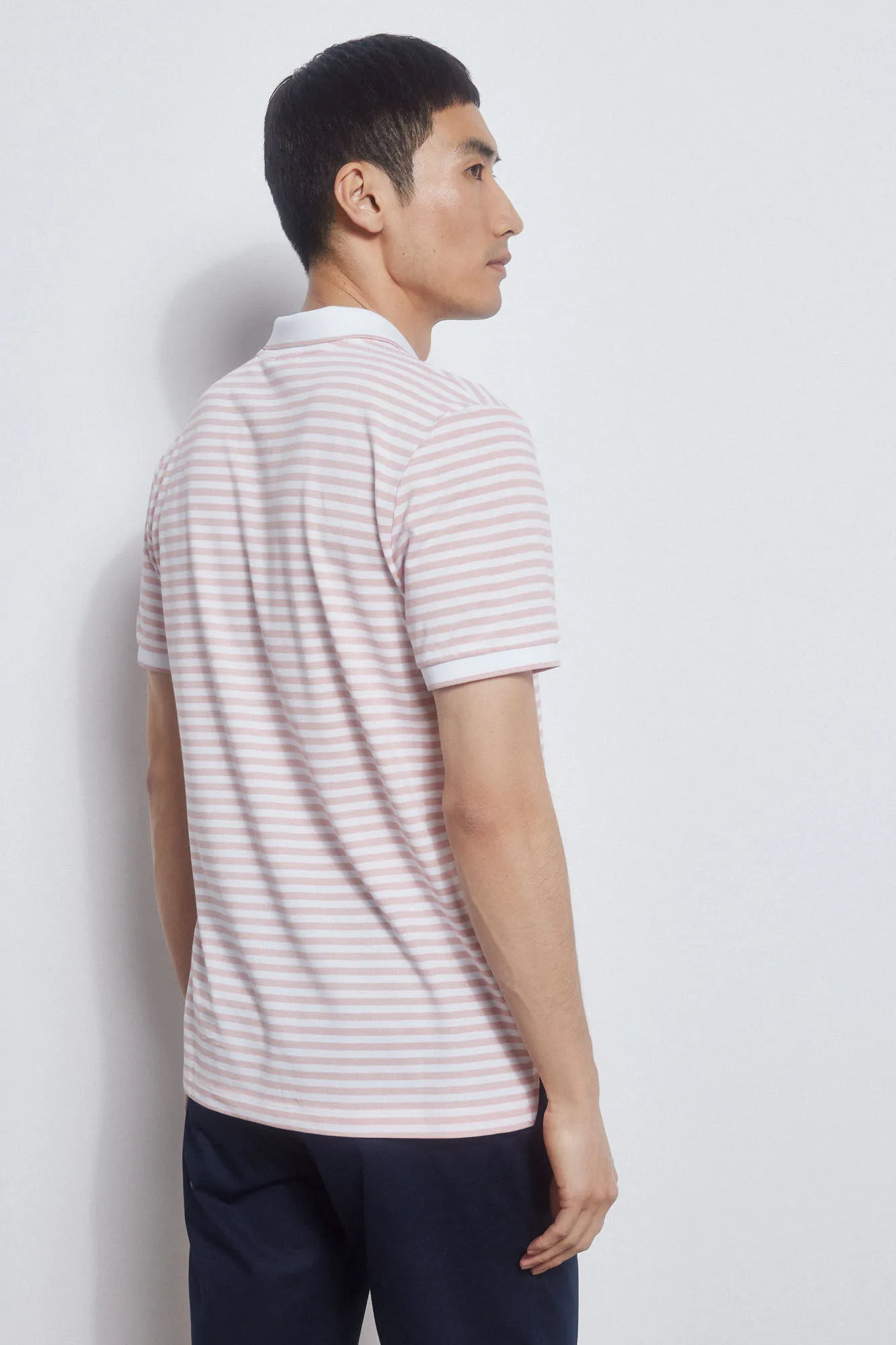 Striped tipped polo shirt