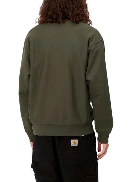 Sudadera Carhartt American Script Verde Hombre