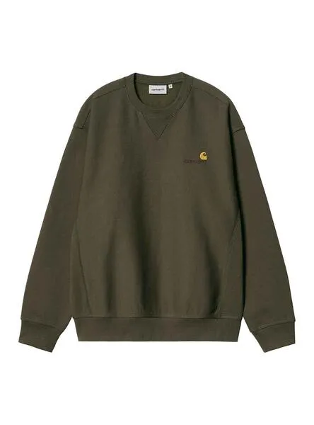 Sudadera Carhartt American Script Verde Hombre