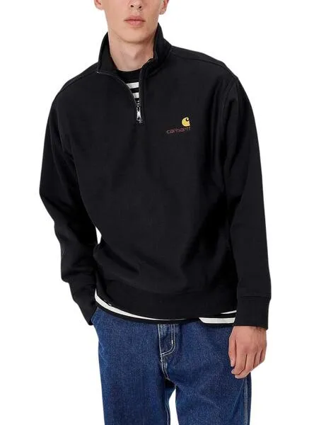 Sudadera Carhartt Half Zip Negro para Hombre