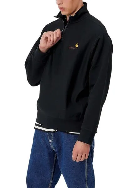 Sudadera Carhartt Half Zip Negro para Hombre