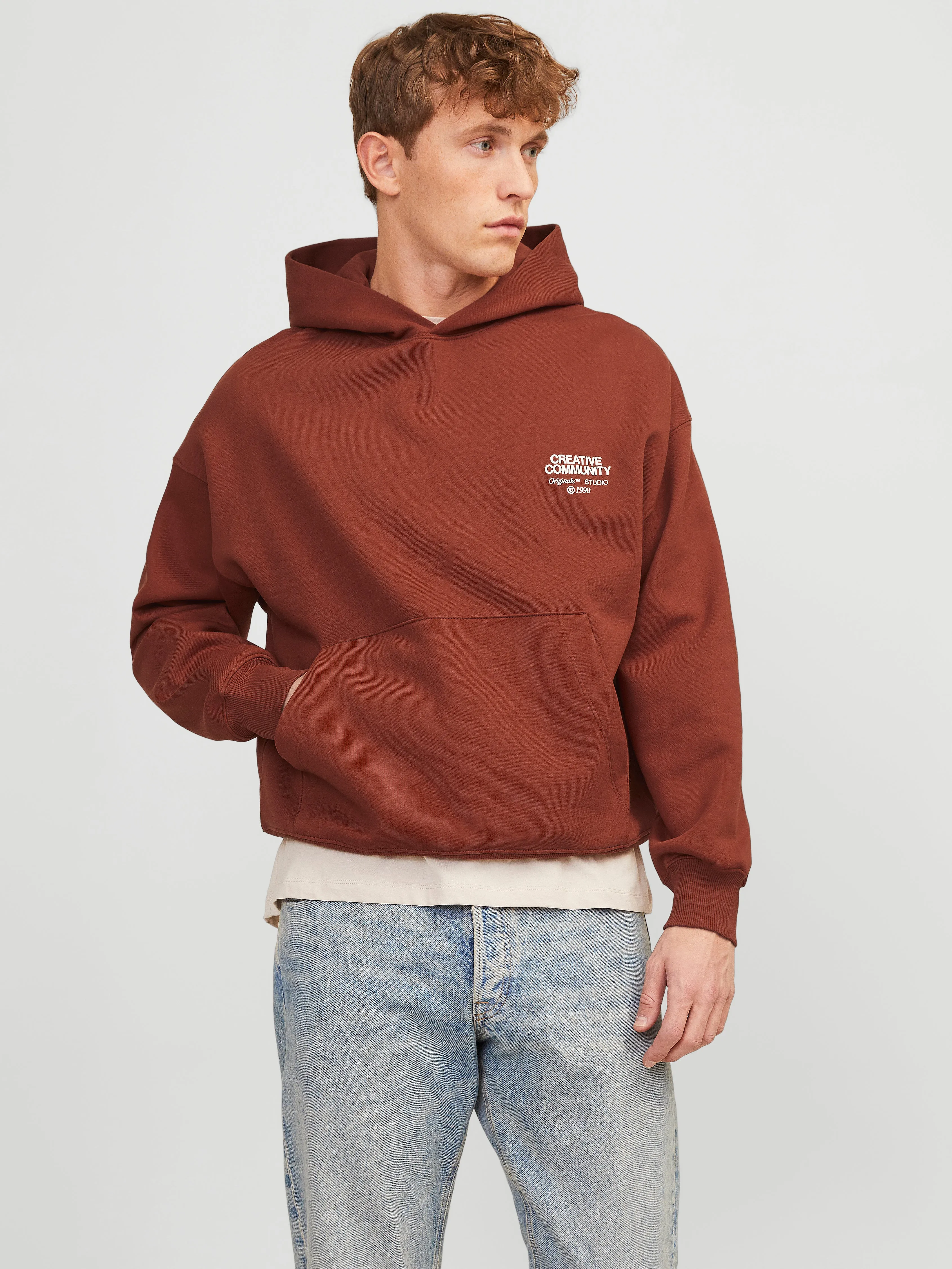 Sudadera con capucha Estampado | Rojo oscuro | Jack & Jones®