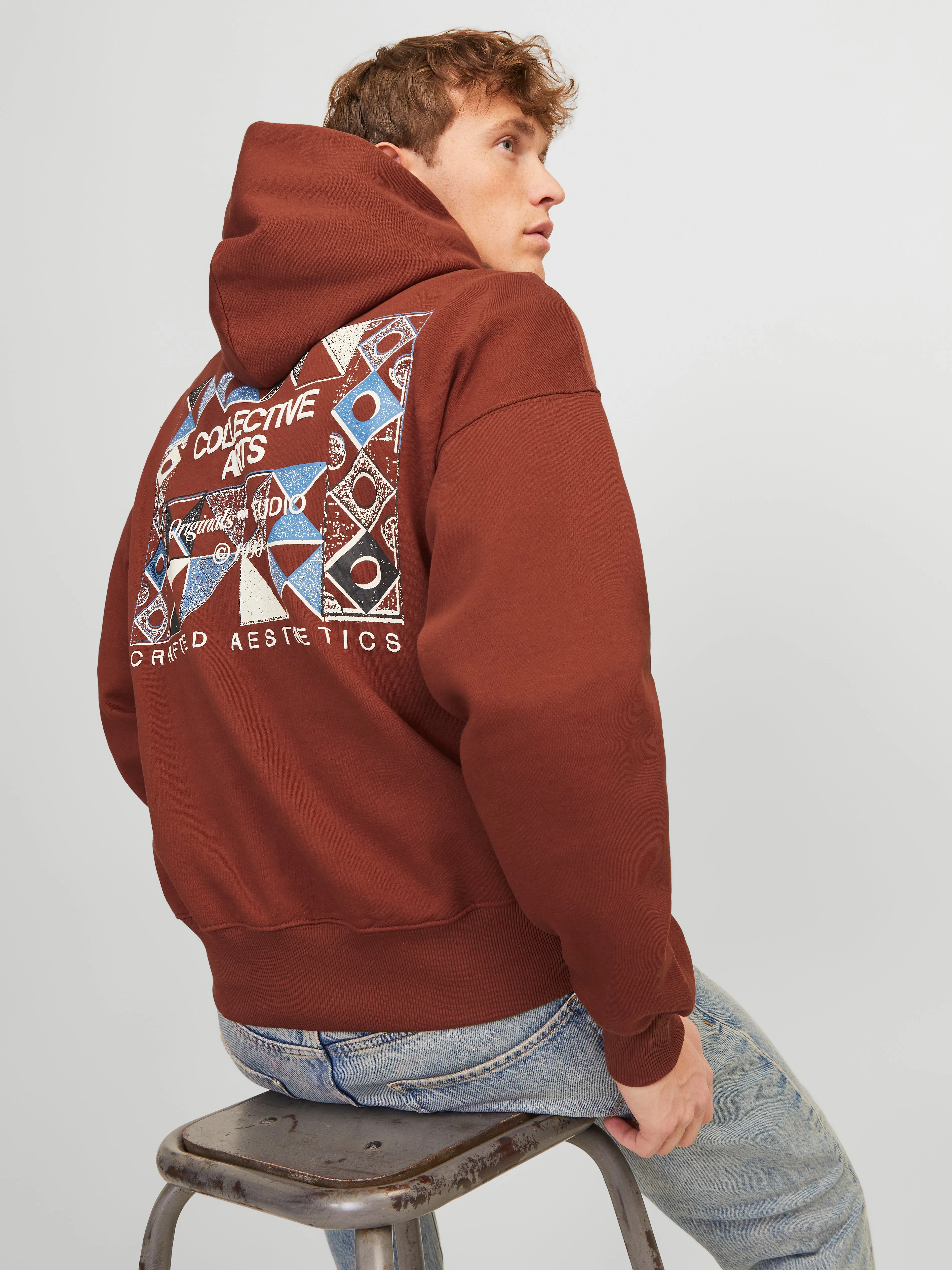 Sudadera con capucha Estampado | Rojo oscuro | Jack & Jones®