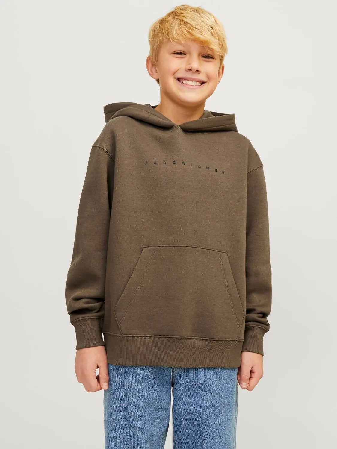 Sudadera con capucha Logotipo Junior | Marrón oscuro | Jack & Jones®