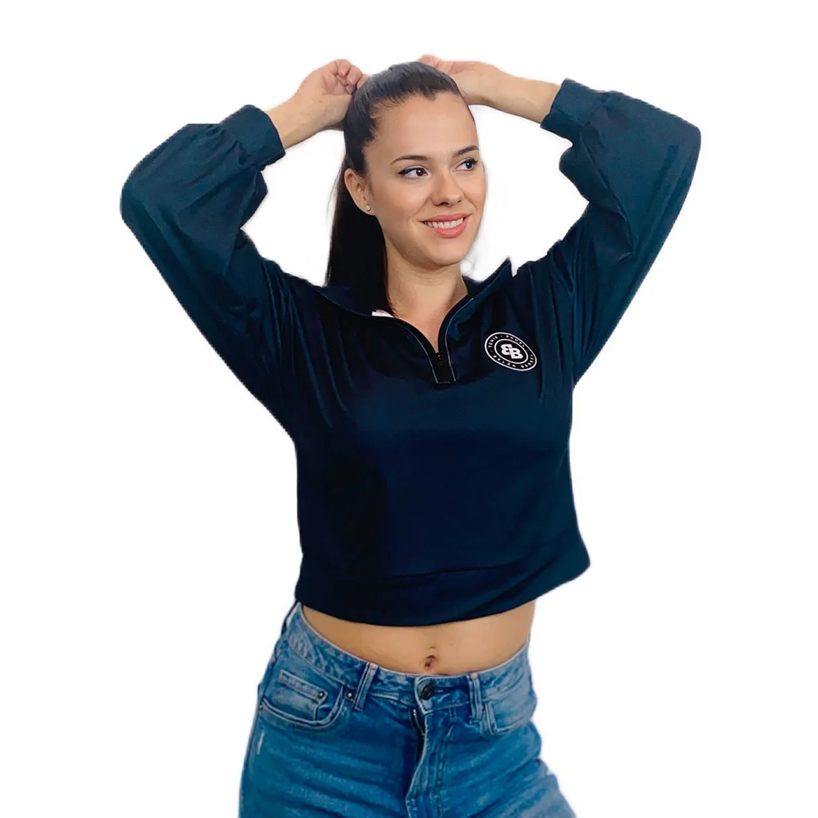 Sudadera Cropped Negra