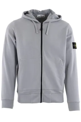 Sudadera gris con capucha y cremallera