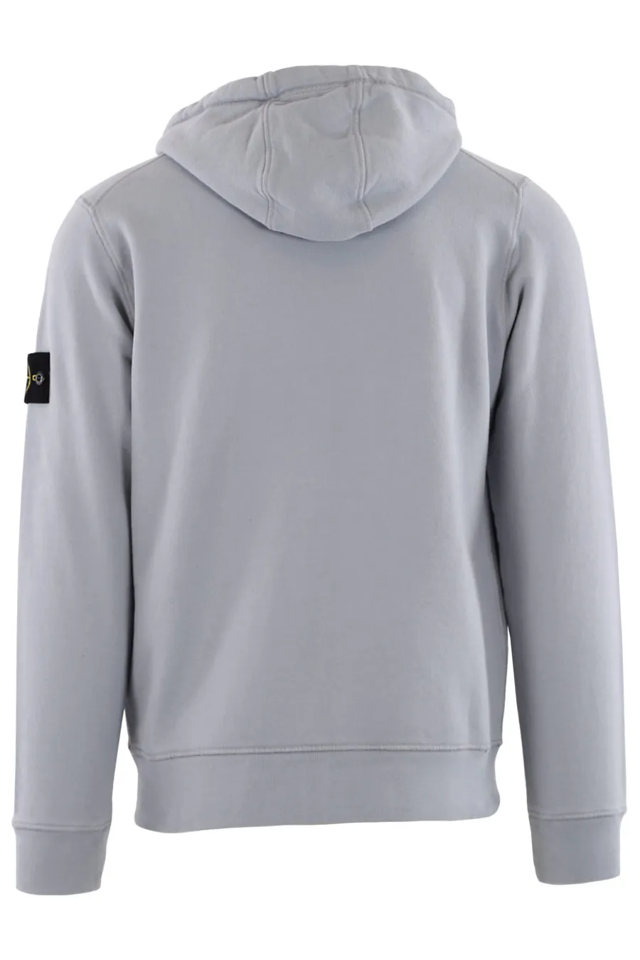 Sudadera gris con capucha y cremallera