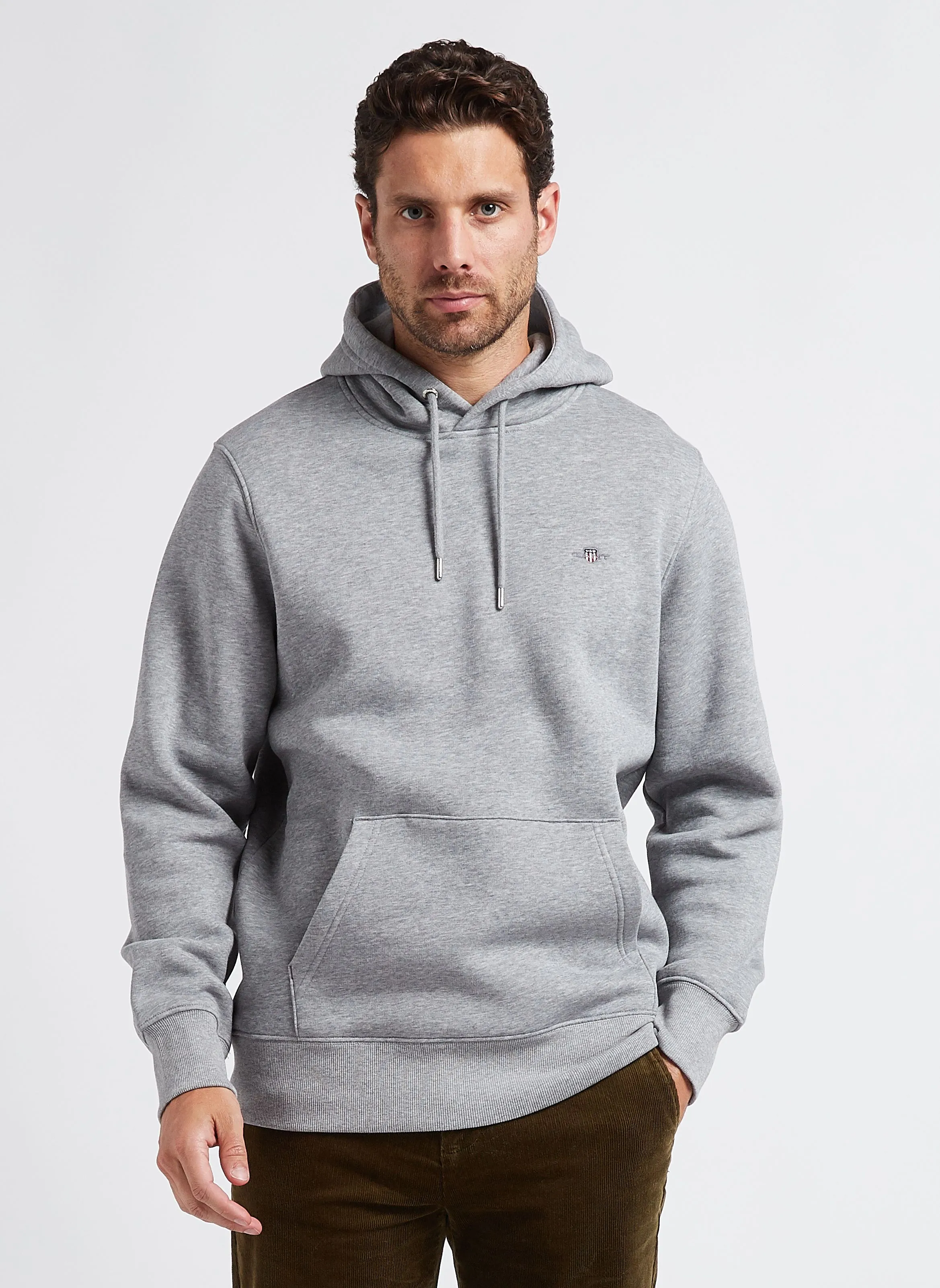 Sudadera regular fit de mezcla de algodón con capucha en gris