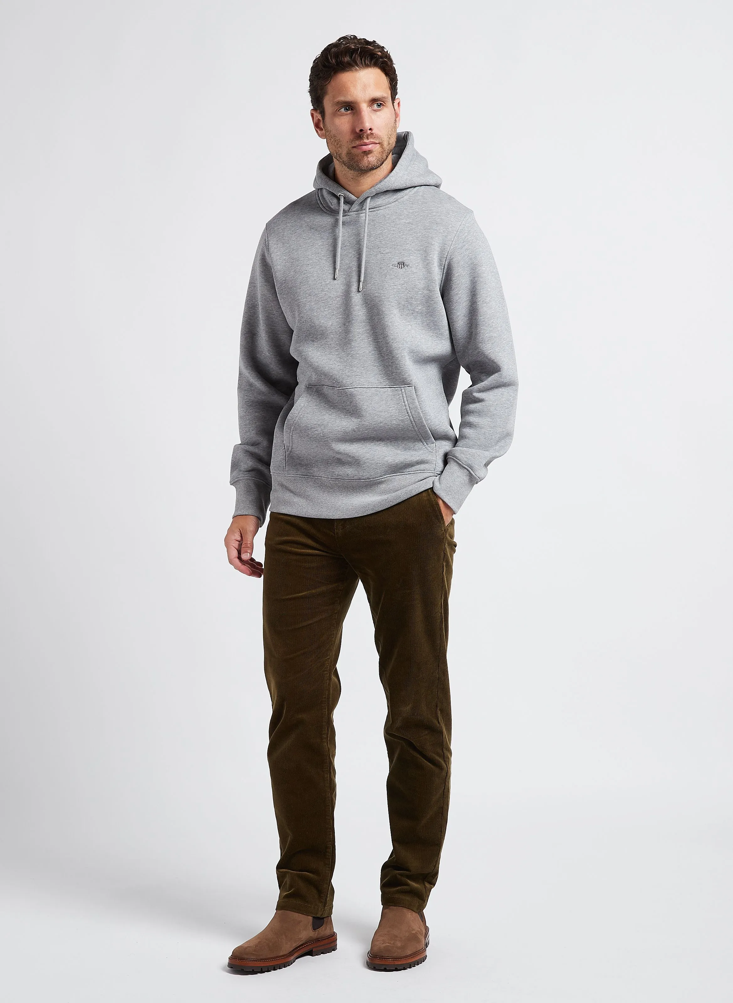 Sudadera regular fit de mezcla de algodón con capucha en gris