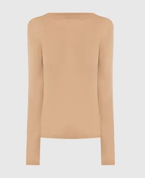 Twinset Brown silk jumper with logo