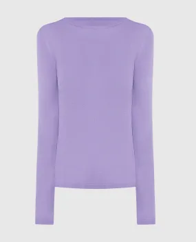 Twinset Purple silk jumper with logo pattern