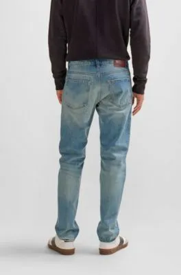 Vaqueros regular fit de denim rígido azul