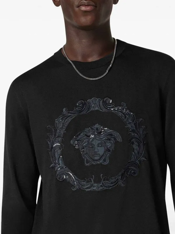 Versace Suéter Cuello Redondo - Negro