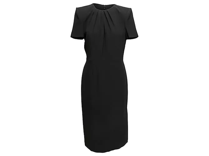 Vestido corto negro de manga corta Alexander McQueen talla IT 46 