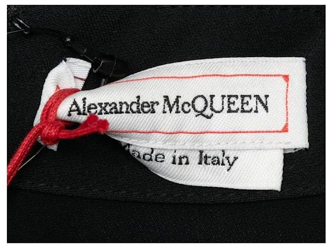 Vestido corto negro de manga corta Alexander McQueen talla IT 46 