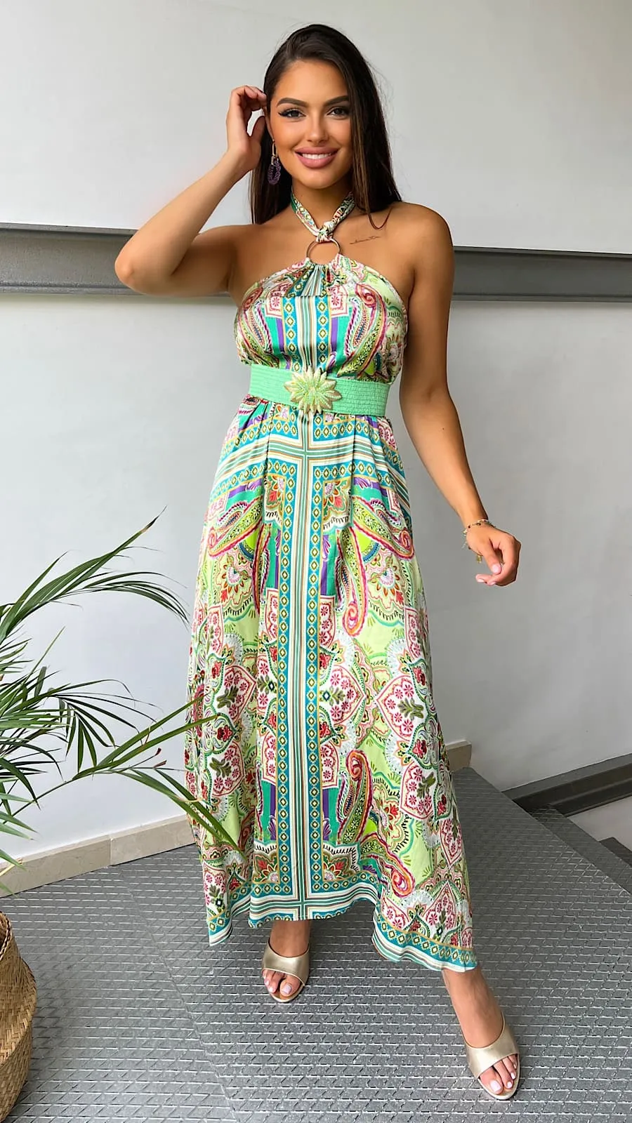 Vestido Print Halter