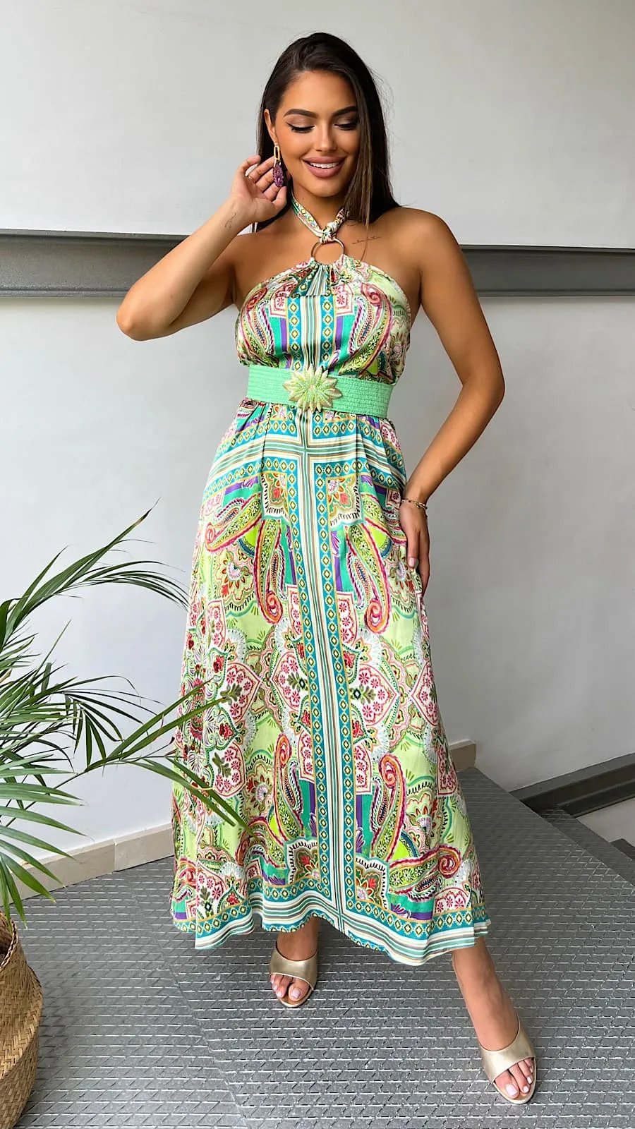 Vestido Print Halter