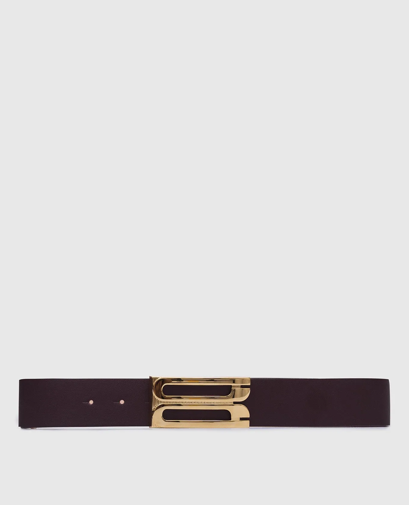 Victoria Beckham Jumbo Frame maroon leather belt